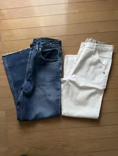 値下げ　レディース　ジーパン　青　白　Cepo