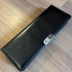 レザー製 黒 筆箱 仕切り付き