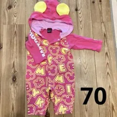 ミッキー柄ピンクロンパース【訳あり】