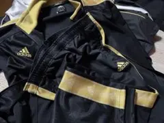 adidas アディダスCLIMLITE ブラック/ゴールド ジャージ上下