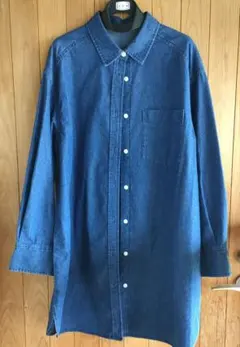 デニムシャツ　ミニワンピース