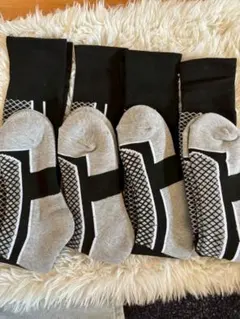 スキー靴下 防寒靴下 24-27cm 4足セット 黒 保温 スキー教室　新品