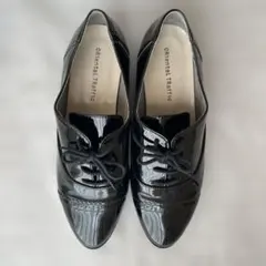 Oriental Traffic 黒エナメルレースアップローファー　Lサイズ