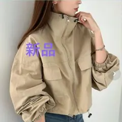 【新品】gleamグリーム　スタンドカラーワッシャーナイロンショート丈ブルゾン