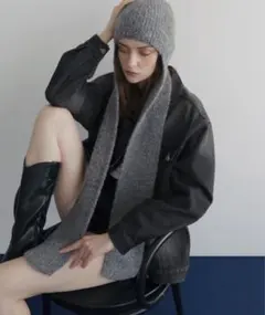 Mili affinity ロングイヤーフラップニットキャップ フードマフラー