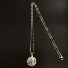 1本　ステンレス　コイン　ネックレス　チェーン　シルバー　50cm