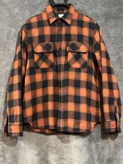 クーティー　オレンジＸブラック　ブロックチェックシャツ