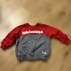 Miki House 赤 グレー トレーナー T90-95