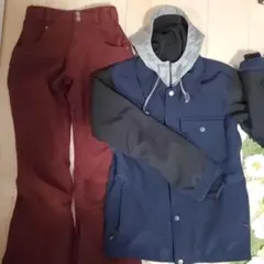 SPOX スノーボードウェアセット ネイビー/ワインレッド