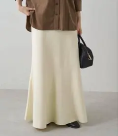 PUAL CE CIN(ピュアルセシン)ミラノリブニットスカート 白