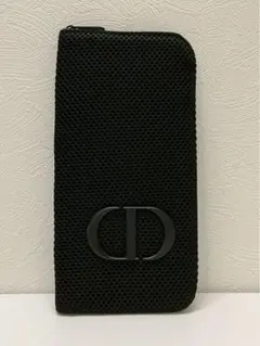 美品 Dior CDロゴ メッシュ メイクポーチ ブラック ジップ マルチケース
