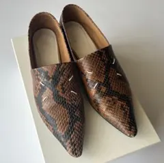 Maison Margiela 4ステッチ パイソン ポインテッドトゥ シューズのサムネイル