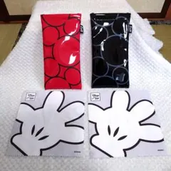 【新品】ミッキーマウス メガネケース 赤黒セット