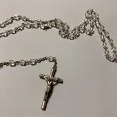 [新品・レア]イタリア産ロザリオ オーロラクリスタルビーズ 十字架ネックレス