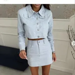 frunco（フランコ）ラインストーンジャケットスカートパンツセットアップ