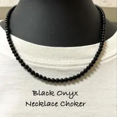 ⭐️最終値下げ天然石7Aブラックオニキス4mmのネックレスチョーカーニッケルフリー