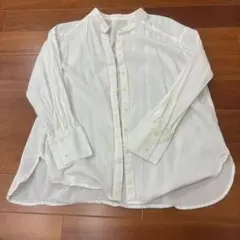 ホワイト バンドカラー 長袖シャツのサムネイル