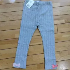 BABYCHEER リボン付きグレー スパッツ 110