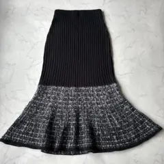 AZULbymoussy ツイード スウィッチング マーメイド ニット スカートのサムネイル