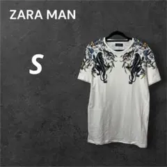 ZARA MAN ホワイト S Tシャツ 半袖 花柄 ブラックパンサー 1点限り