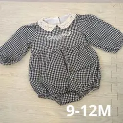 韓国風チェック柄薄手ロンパース 9-12M