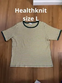 Healthknit マルチボーダー　半袖Tシャツ　Lのサムネイル