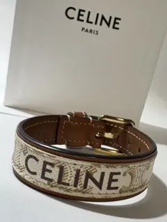 【美品】 CELINEトリオンフ キャンバス レザーブレスレットのサムネイル