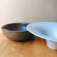 花器 2点セット 大皿 池坊 小原 立花 生花 華道 花瓶 フラワーベースのサムネイル