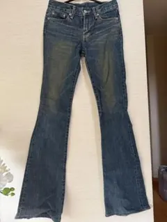 MOUSSY ブーツカットデニム　ラメ　ダークブルー送料込み