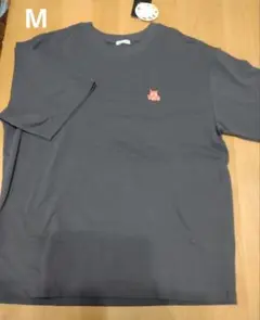 メンダコ　刺繍 Tシャツ チャコールグレー M