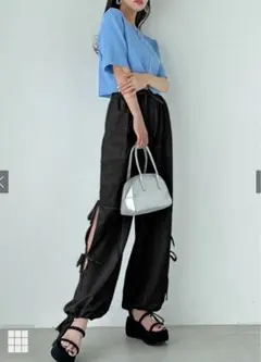 サイドスリットリボンカーゴパンツ［al186］