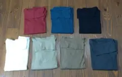 7色セット ユニクロ スムースストレッチコットンタートルネックT（長袖) L