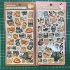 新品未開封　未使用　ボンボンドロップシール 和柄　正規品　柴犬　三毛猫