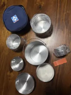 アルミ製 蓋付き鍋 食缶 5個セット 学校給食 昭和レトロ ゴールド 11 アルミ製 蓋付き鍋 食缶 5個セット 学校給食 昭和レトロ ゴールド 11