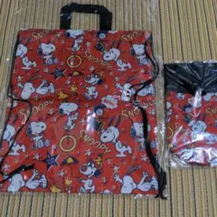 SNOOPY ナップサック 、ペットボトルカバーの2点セット