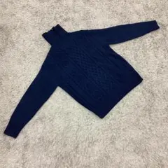 ✨GU✨ジーユー♡タートルネック♡ニット♡シンプル♡ネイビー(M)