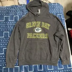 良品　古着　ロゴ入り　グレー　メンズ　Mパーカー