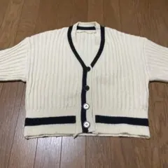 アイボリーリブ編みカーディガン