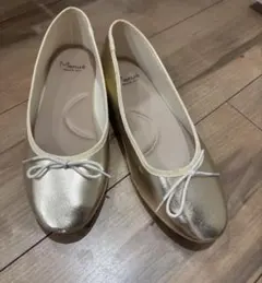 Menue ゴールド フラットシューズ