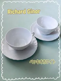リチャードジノリ　ベッキオホワイト　カップ&ソーサー　6客セット Richard Ginori（リチャードジノリ） 並行輸入品 ジノリ1735 ベッキオ