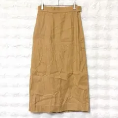 無印良品 タイトスカート S ベージュ ミモレ丈 バックスリット ウエストゴム