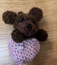 【お守り】わんこ♡【応援】わんこ選べる誕生月カラープードルハート｜ハンドメイド