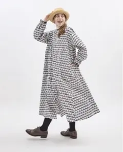 藍染×猫パッチワーク ロングワンピース 丈直し可 着物| 古着リメイク