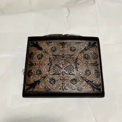 カシミール】ヴィンテージ・ハンドペイントのペーパーマッシュBOX