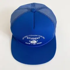 海外古着 プリント トラッカー メッシュキャップ 帽子 ブルー HAT