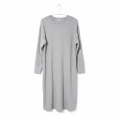 UNIQLO ユニクロ ワッフルワンピース M 長袖 グレー ロングワンピース