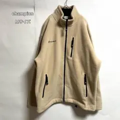 championチャンピオンフリースジャケットMフルジップアイボリー（汚れあり）