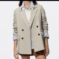 GU ベージュ ダブルブレスト ジャケット　ベージュ