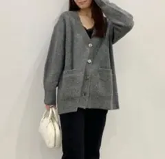 【新品未使用】 GU パフィータッチオーバーサイズカーディガン　XL グレー