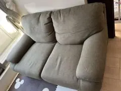 【愛知県直接引取限定】　グリーン 2人掛けソファ